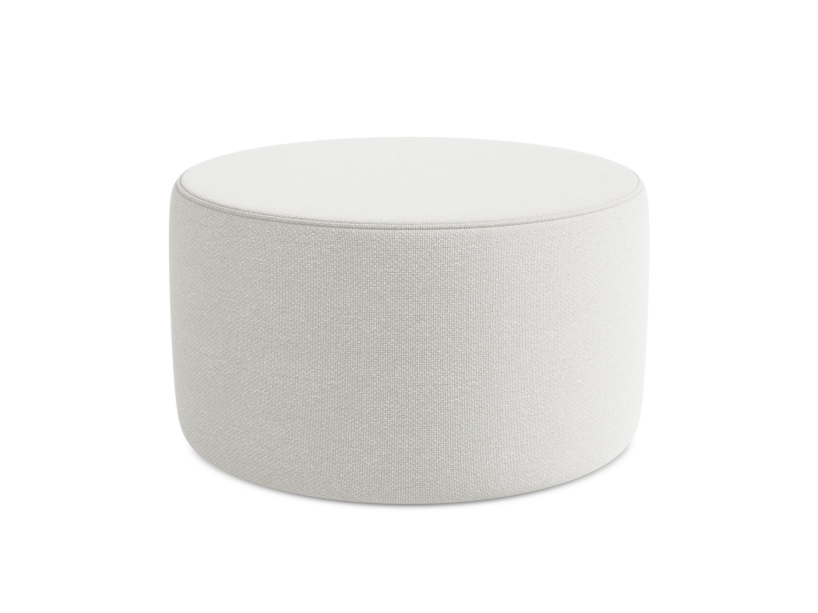 POUF Bouclé Stoff Weiß - Beige/Schwarz, Kunststoff/Textil (81/46/81cm) - Makamii
