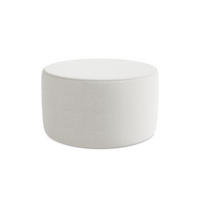 POUF Bouclé Stoff Weiß - Beige/Schwarz, Kunststoff/Textil (81/46/81cm) - Makamii