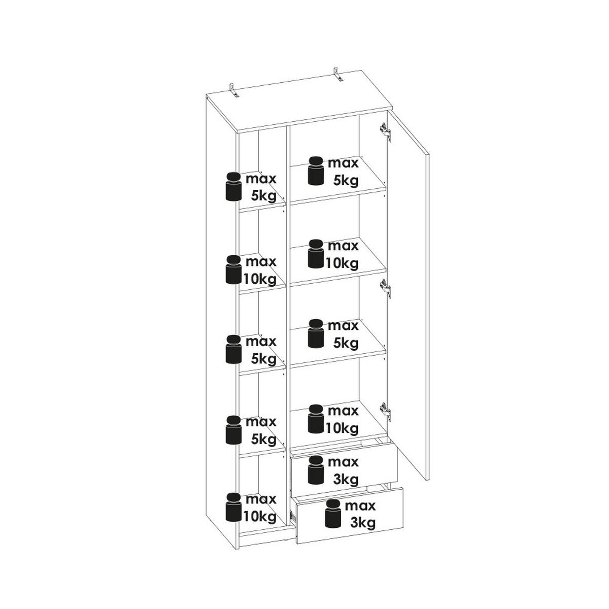 KLEIDERSCHRANK Fier-129 - Beige, Holzwerkstoff (73/205/40cm) - Lomado
