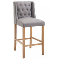 BARHOCKER Stoff hellgrau - Hellgrau/Naturfarben, Holz/Textil (56/111/51cm) - CLP