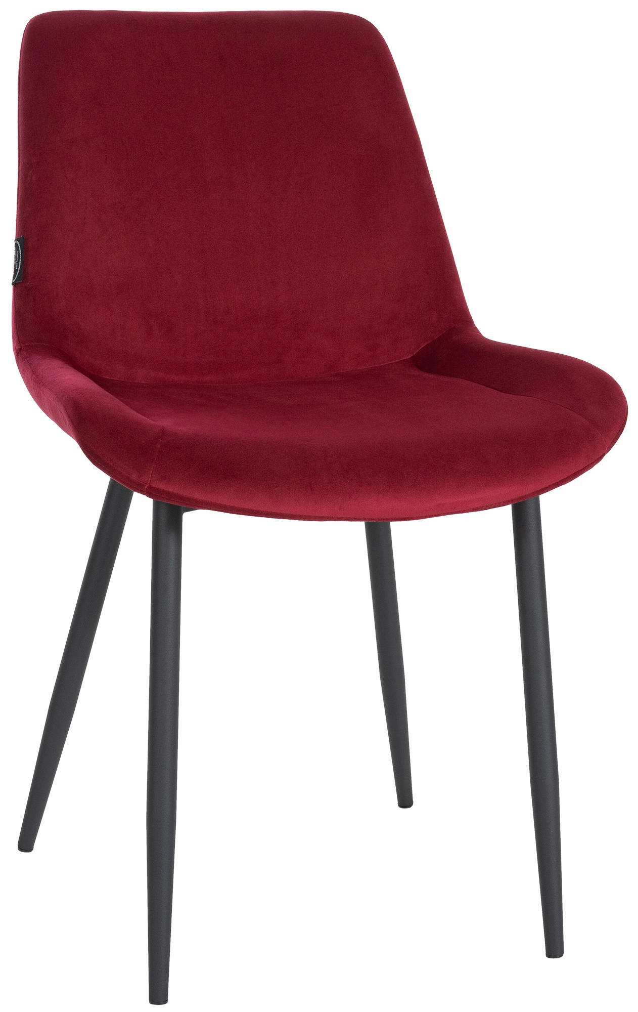 STUHL Samt rot - Rot/Schwarz, Textil/Metall (51/80/60cm) - CLP