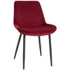 STUHL Samt rot - Rot/Schwarz, Textil/Metall (51/80/60cm) - CLP