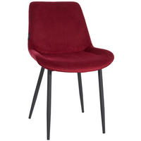 STUHL Samt rot - Rot/Schwarz, Textil/Metall (51/80/60cm) - CLP
