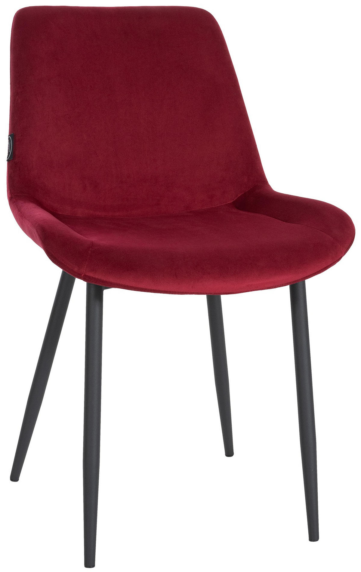 STUHL Samt rot - Rot/Schwarz, Textil/Metall (51/80/60cm) - CLP