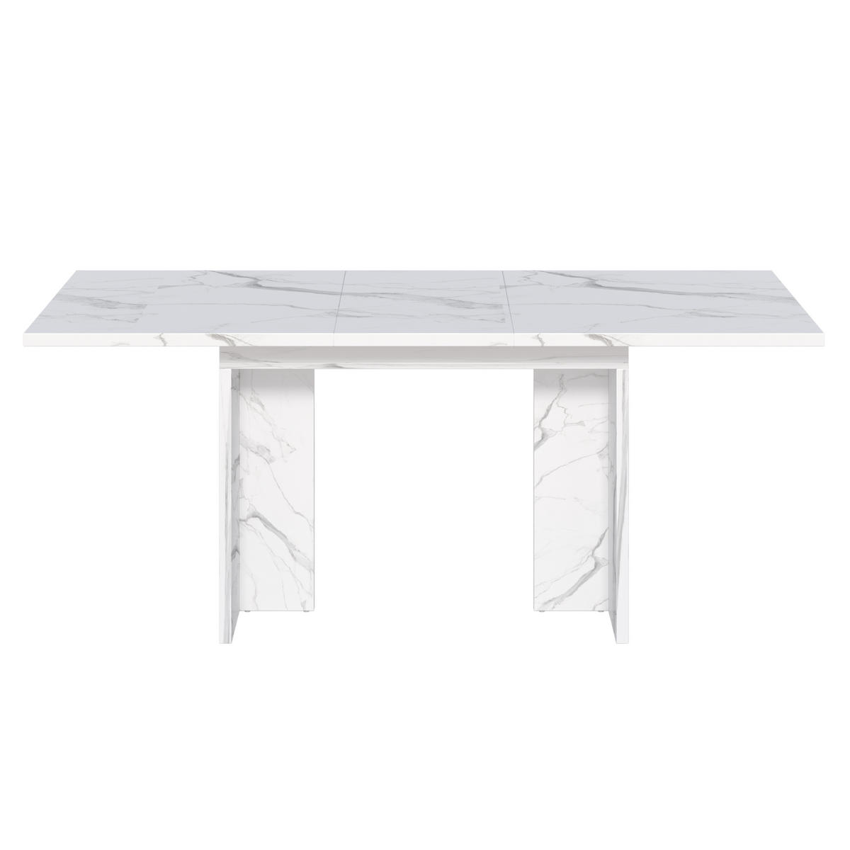 ESSTISCH Erweiterbar Weiss Marmor 140-180x80cm Für 6-8 Personen - Multicolor, Holzwerkstoff (180/80/75cm) - FLIEKS