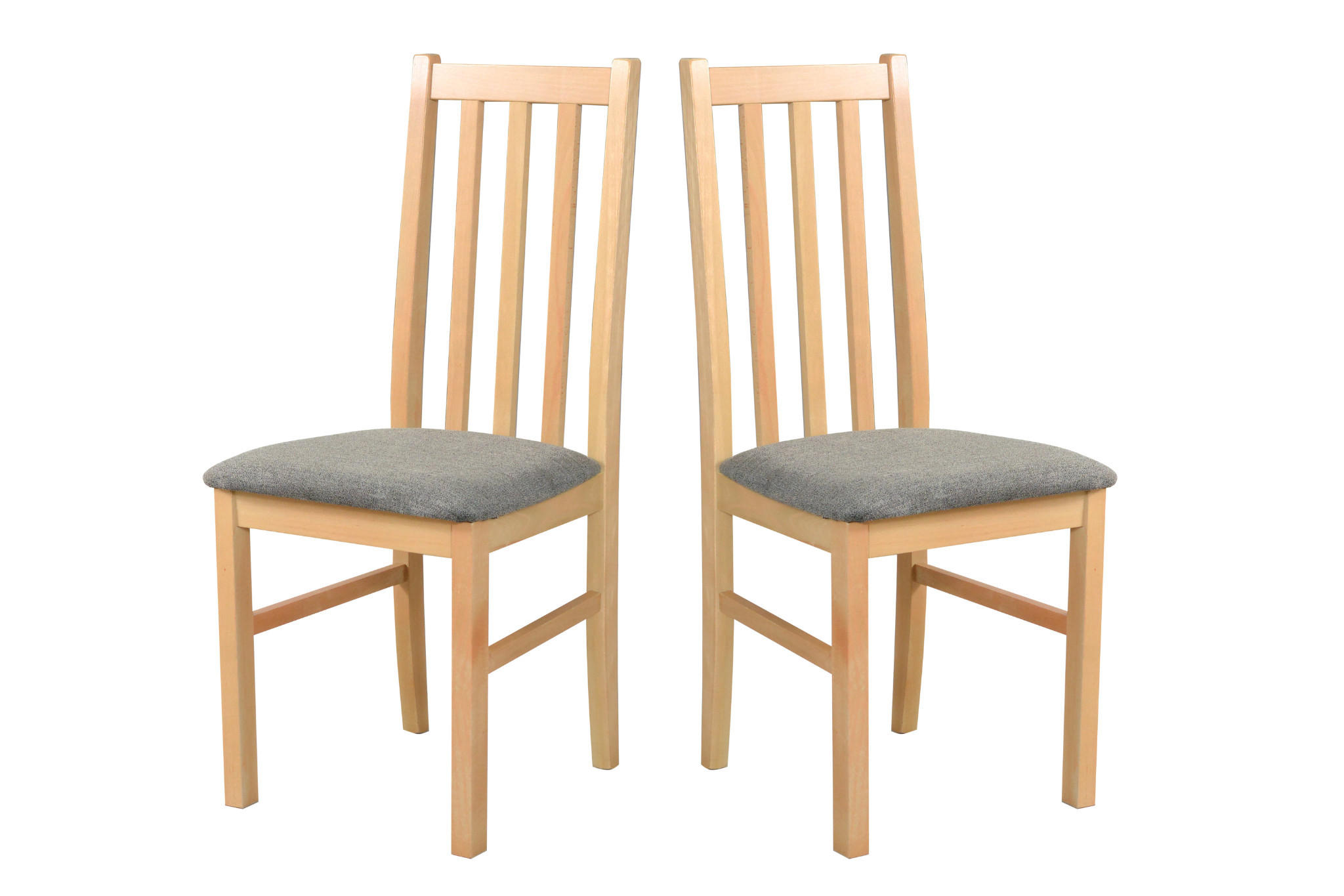 STUHL 2er Set BOS 10, grandson - Beige/Zinkfarben, Holz (43/94/40cm) - Leaf Design