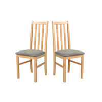 STUHL 2er Set BOS 10, grandson - Beige/Zinkfarben, Holz (43/94/40cm) - Leaf Design