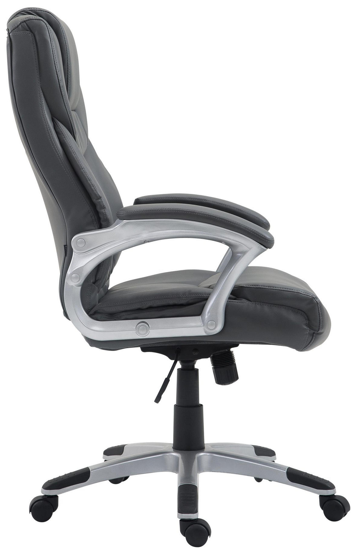 CHEFSESSEL Lederlook Grau - Grau, Kunststoff/Textil (65/109/73cm) - CLP