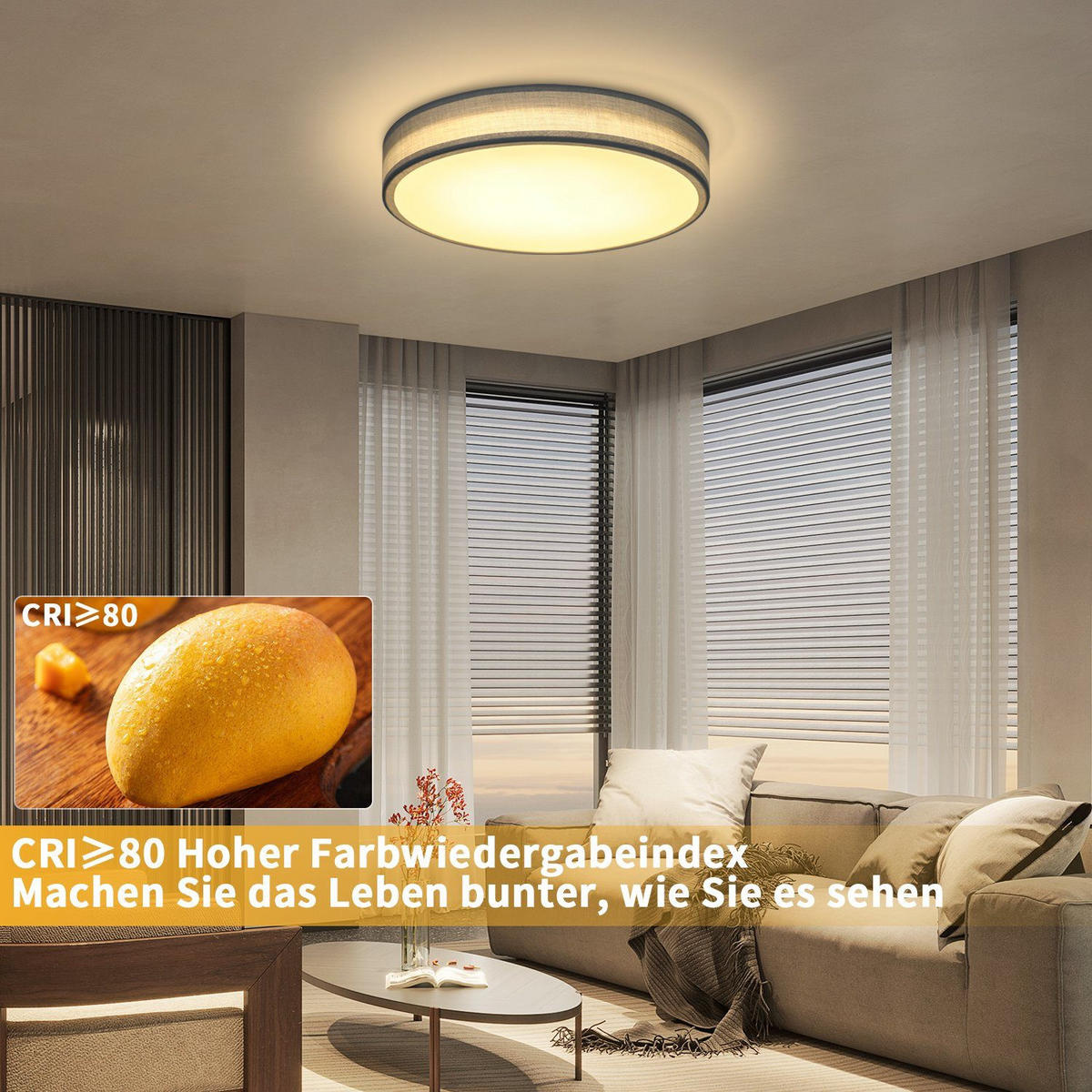 LED-DECKENLEUCHTE Alvira 30/30/6 cm - Grün, Textil (30/30/6cm) - Nettlife