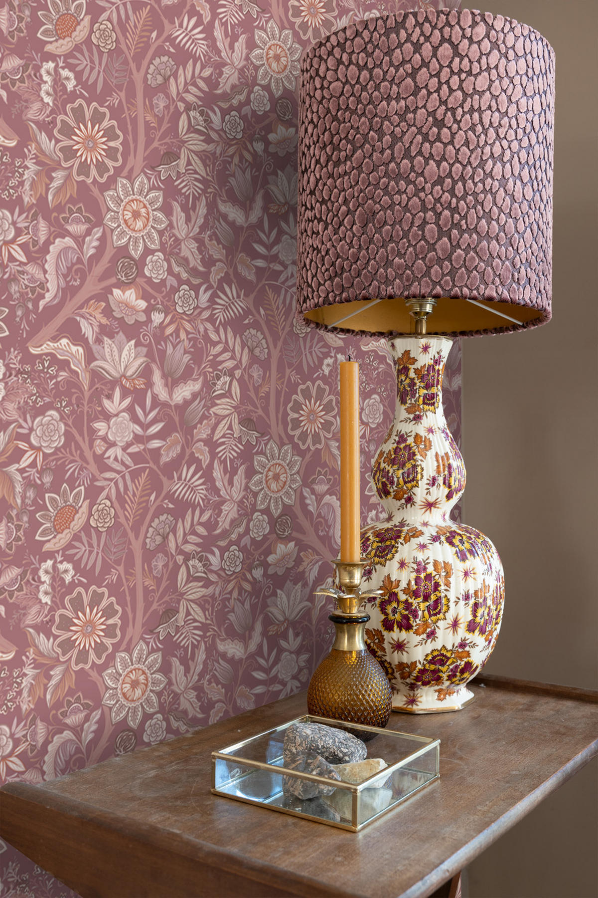 TAPETE Blumenmuster 50 x 900 cm - Lila, Papier (50/900cm) - ESTAhome
