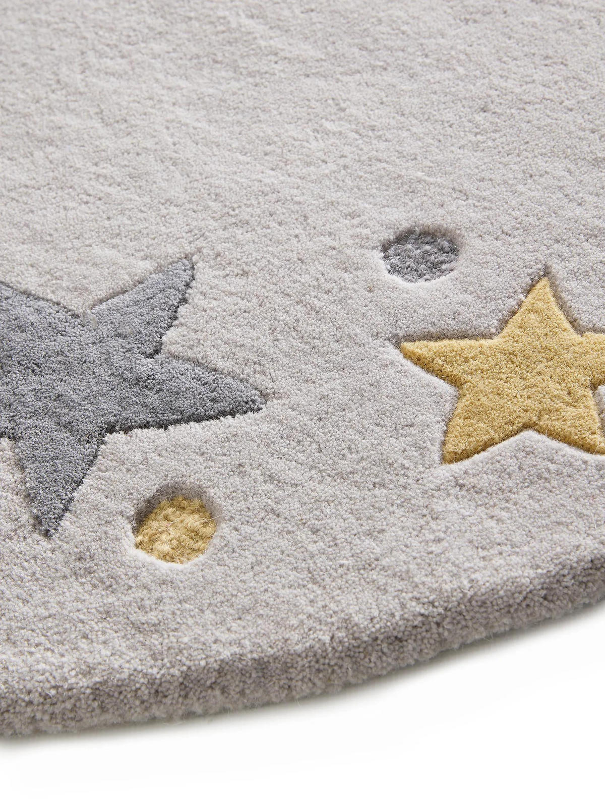 KINDERTEPPICH Alex Grau ø 120 cm rund - Grau, Naturmaterialien/Textil (120/120cm) - benuta