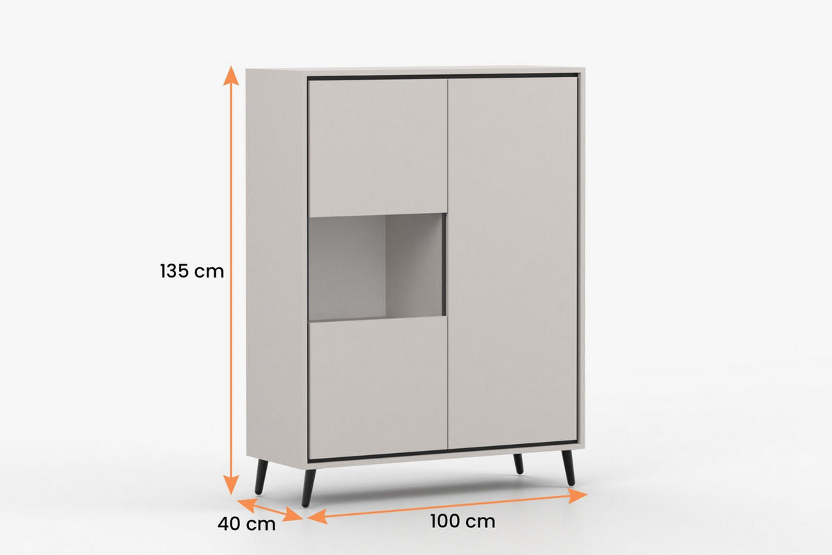 BARSCHRANK FRESSO 100/135/40 cm in Kaschmir - Kaschmir, Holzwerkstoff (100/135/40cm) - Deine Möbel 24