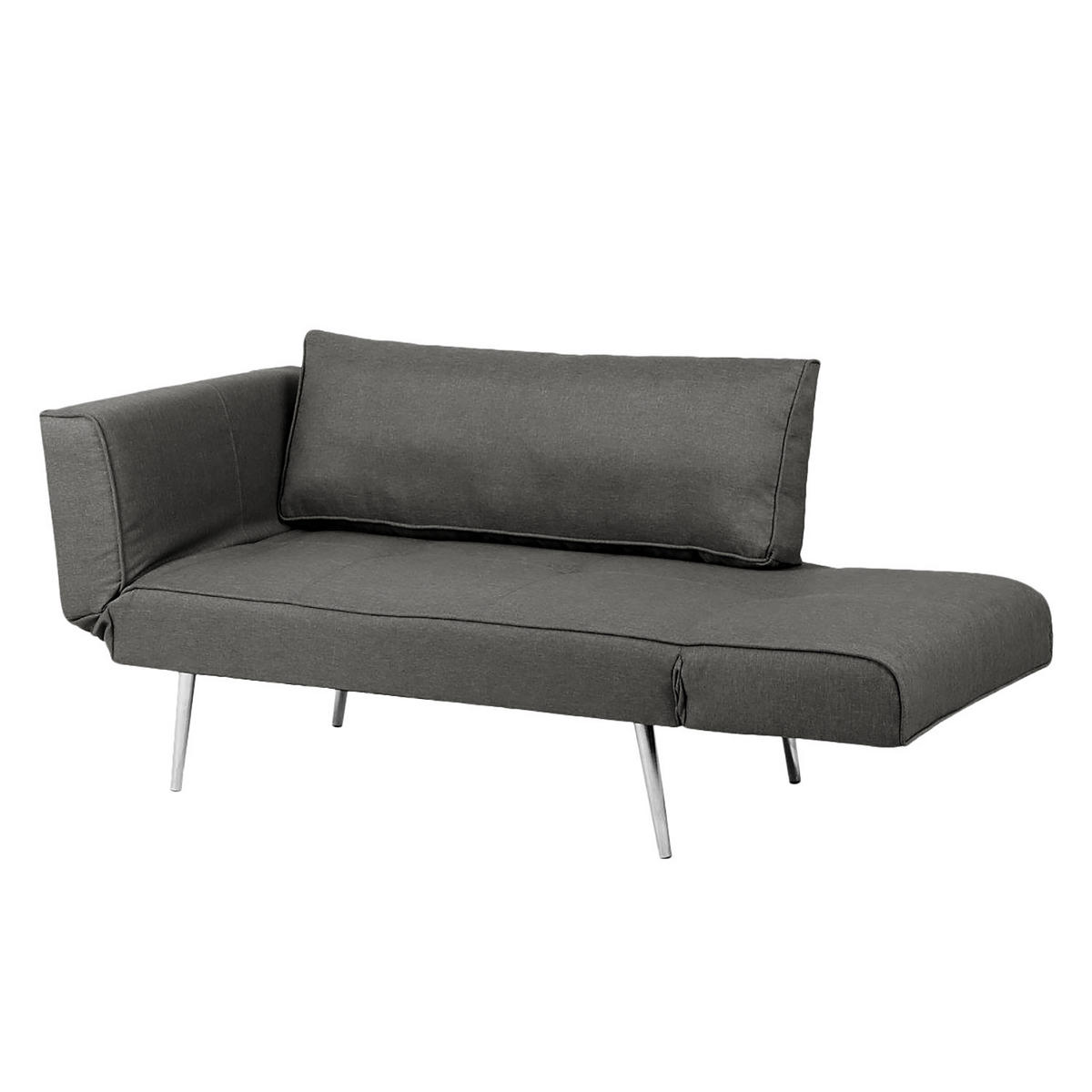 SCHLAFSOFA - Webstoff - Silberfarben/Grau, Textil/Metall (152/74/74cm) - home24