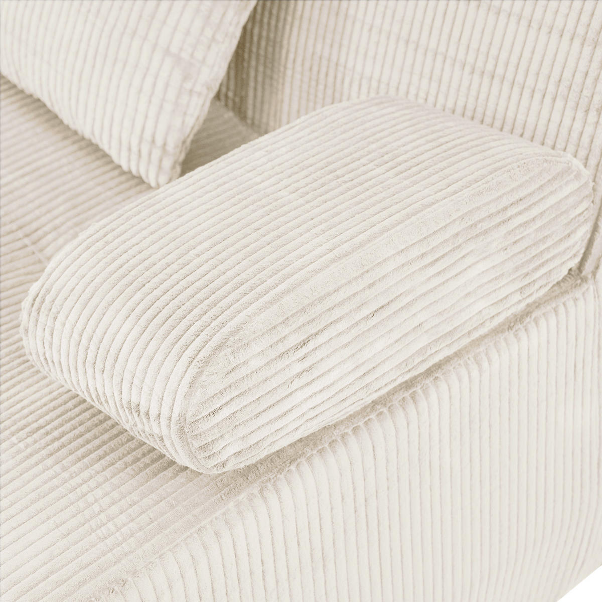 4-SITZER-SOFA modular Cord Kompression, DE-42936, Hellbeige - Beige, Textil (311/65/90cm) - ComfortXL