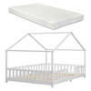 HAUSBETT Treviolo mit Matratze - Weiß, Holz/Textil (140/200cm) - [en.casa]