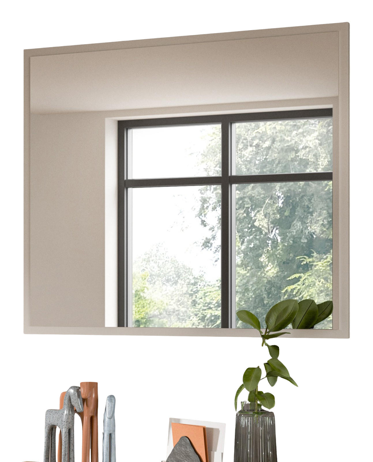 GARDEROBENSPIEGEL Kaschmir Sand, Flur Spiegel 80 x 70 cm Skid - Kaschmir, Glas/Holzwerkstoff (80/70/2cm) - Inn.Furn