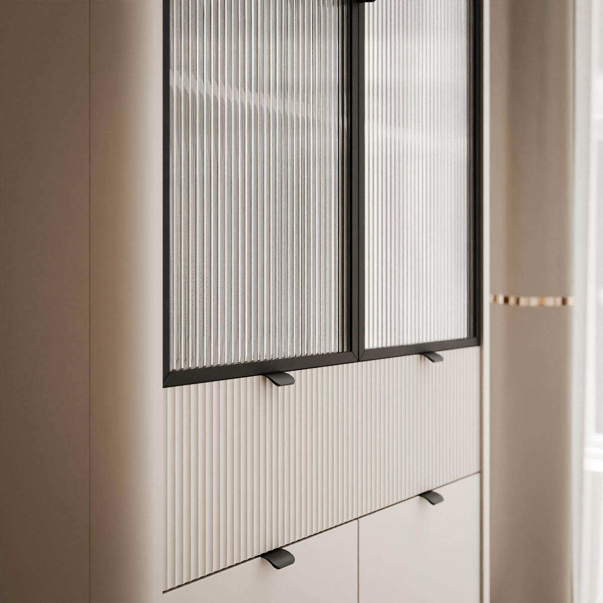 VITRINE NAVANI 90 cm Kaschmir Holz - Kaschmir, Holzwerkstoff (90/191/40cm) - Idohome