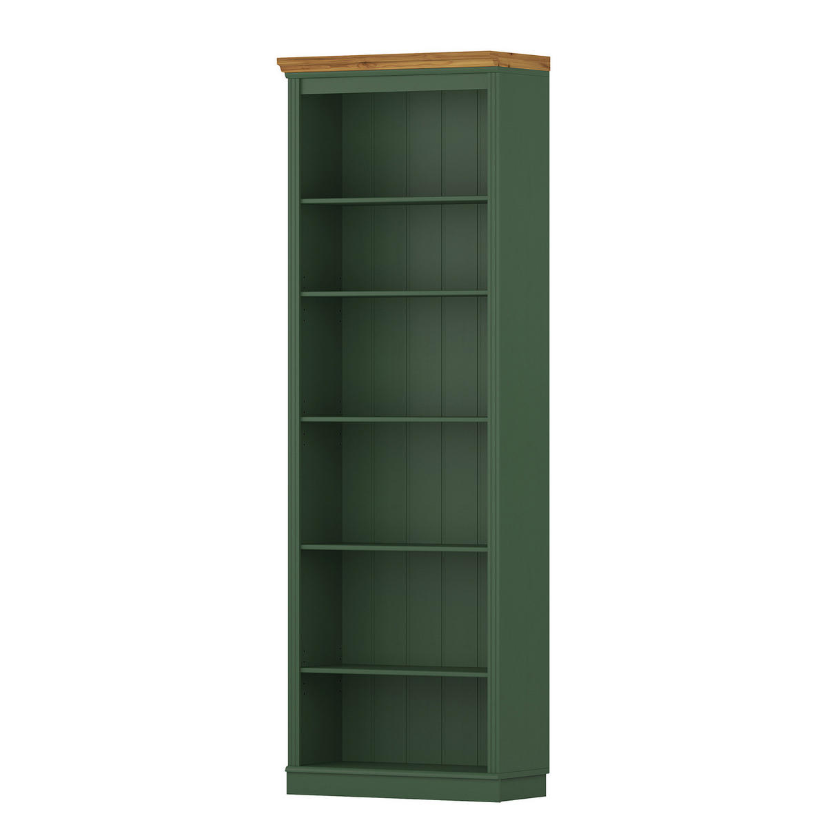 MASSIVE BÜCHERWAND - Massivholz - Kiefer - Waldgrün/Kieferfarben, Holz (296/223/37cm) - home24