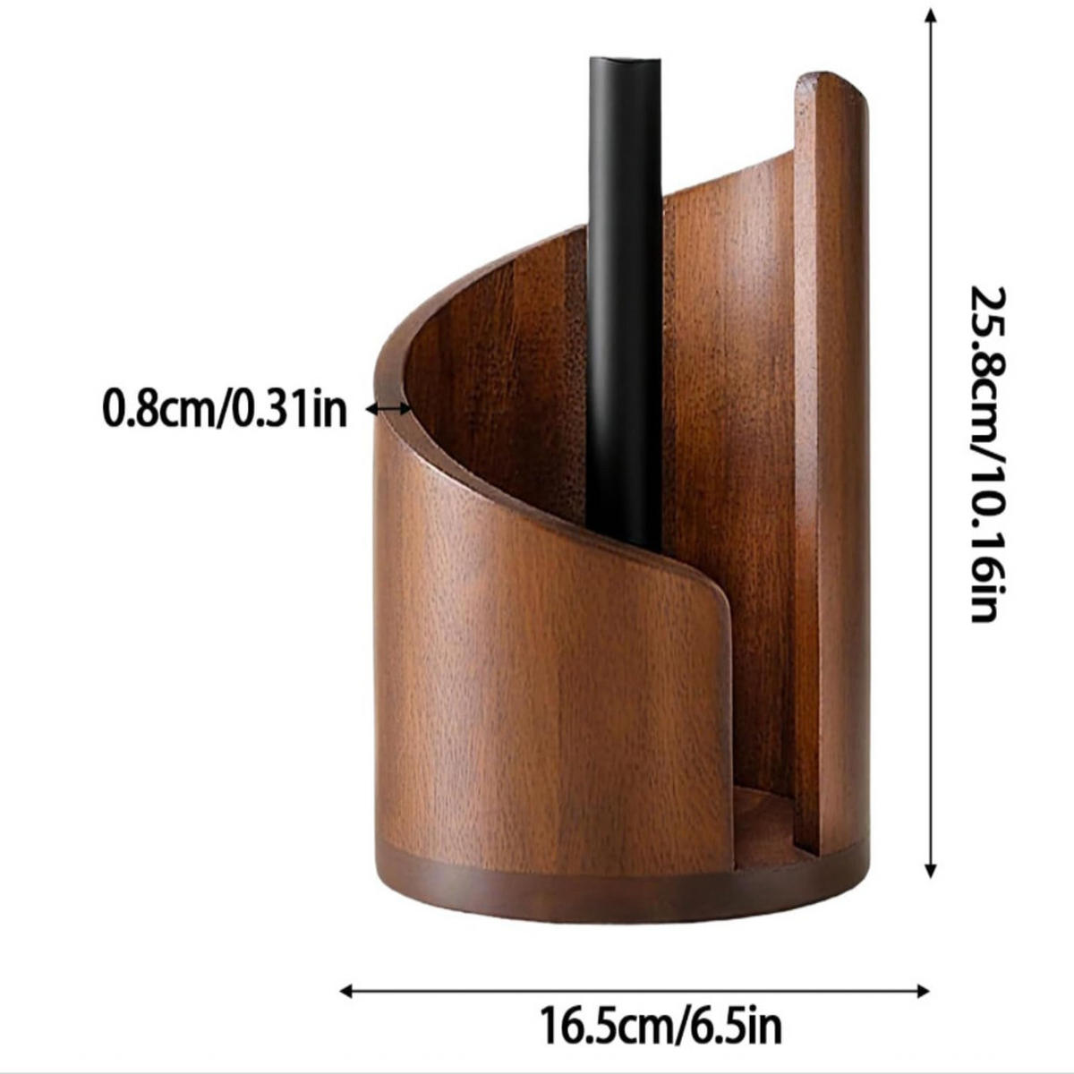 KÜCHENPAPIERHALTER, Holz,Dunkelbraun, 16,,5 x 25,8 cm - Braun, Holz (16.5/25.8/16.5cm) - Authentics