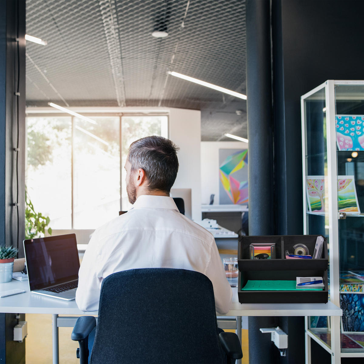 Anthrazit, Holz (15.5/17.5/12.5cm) - Relaxdays