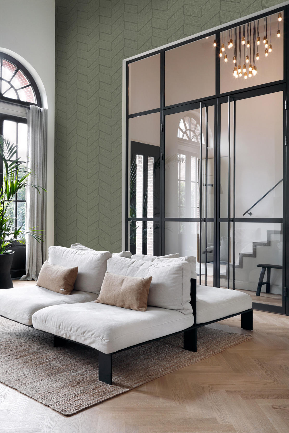TAPETE Fliesenmuster mit Schlangenhaut-Motiv 53 cm x 10.05 m - Grau, Papier (53/1000cm) - Origin Wallcoverings