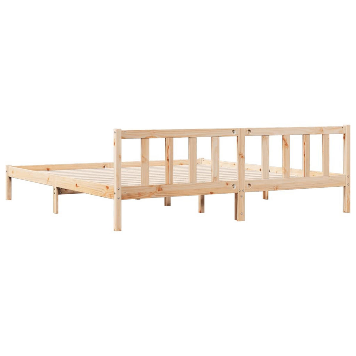 MASSIVHOLZBETT Extra Lang Ohne Matratze 180/220 Kiefernholz - Braun, Holz (180/220cm) - vidaXL