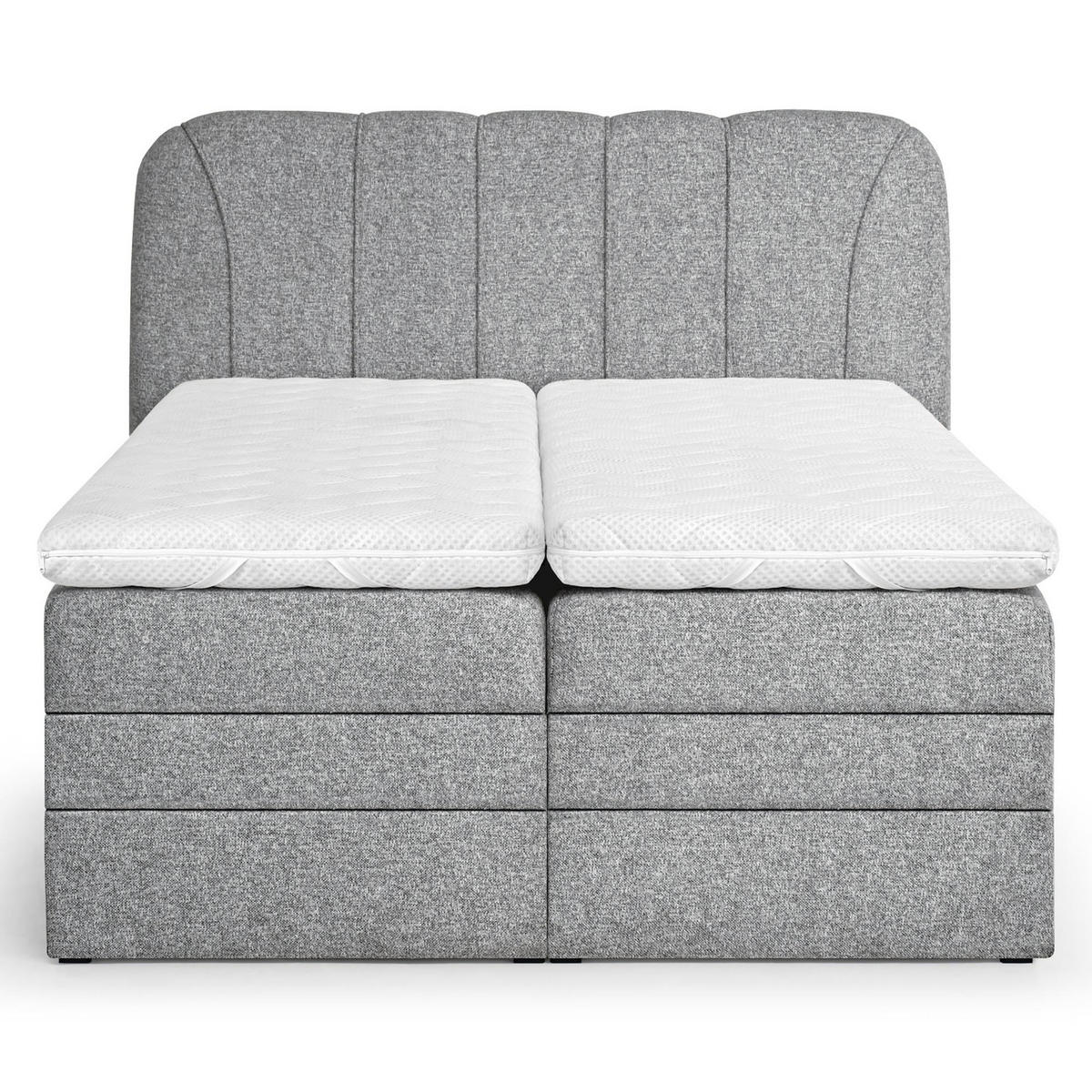 BOXSPRINGOVÁ POSTEL Romeo s elektrickým polohováním matrace, 140x200 cm, šedá - šedá, textil (140/200cm) - Beautysofa