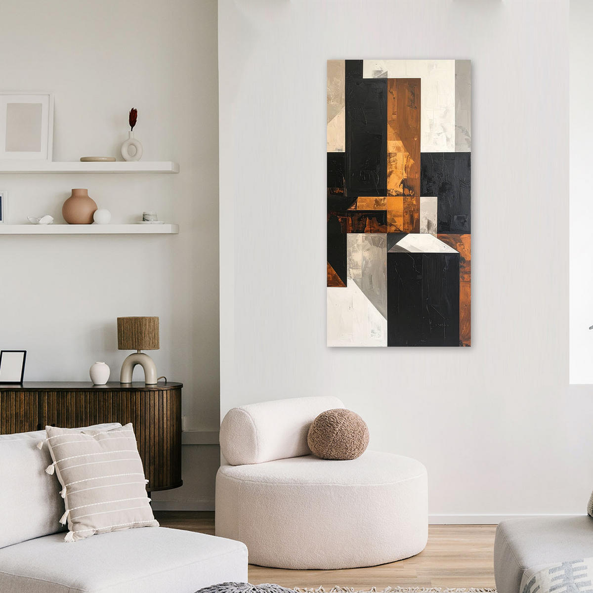 LEINWANDBILD 3D und geometrisch 60x120cm - Braun, Textil (60/120cm) - Feeby