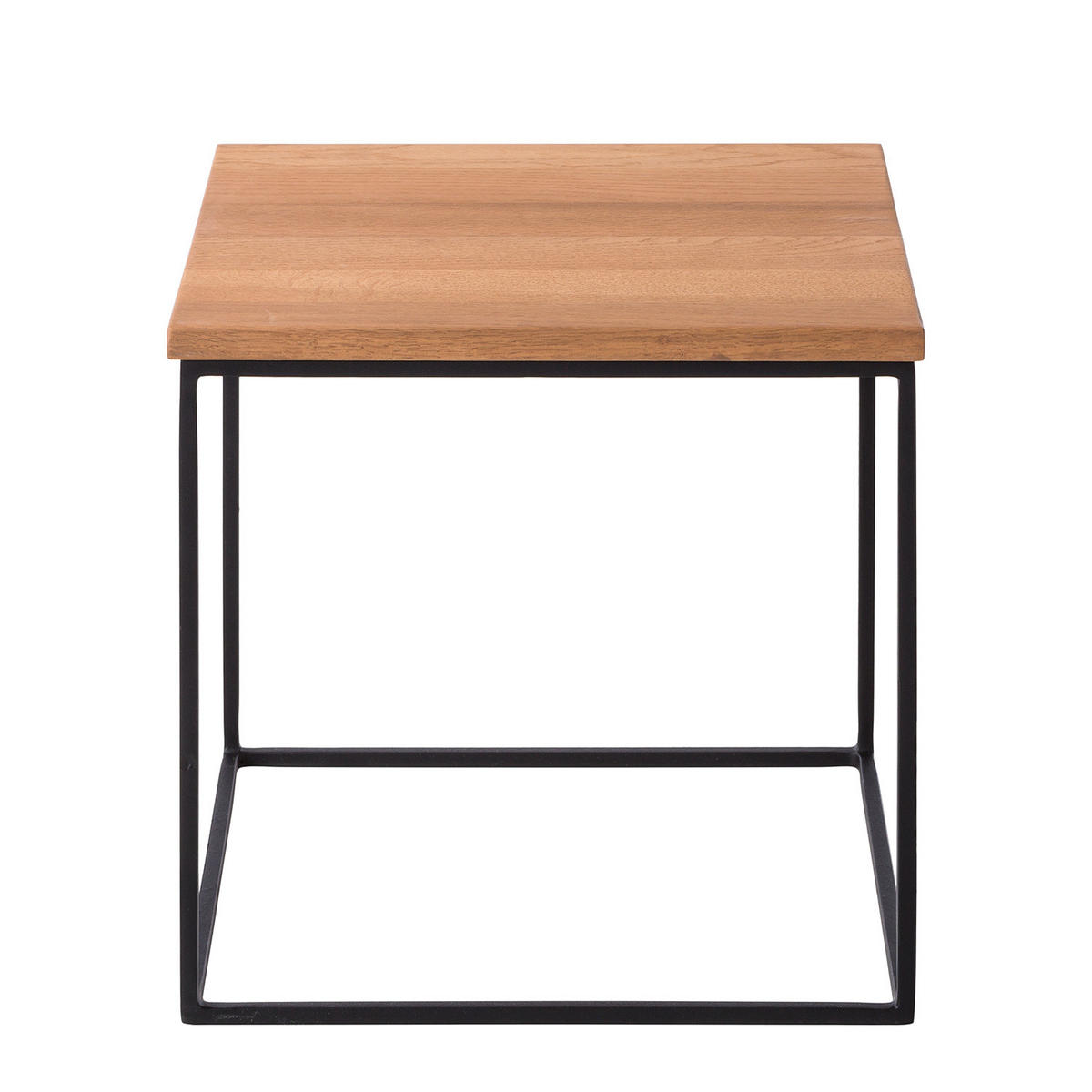 BEISTELLTISCH - Eiche massiv / Metall - Eichefarben, Holz/Metall (40/40/40cm) - home24