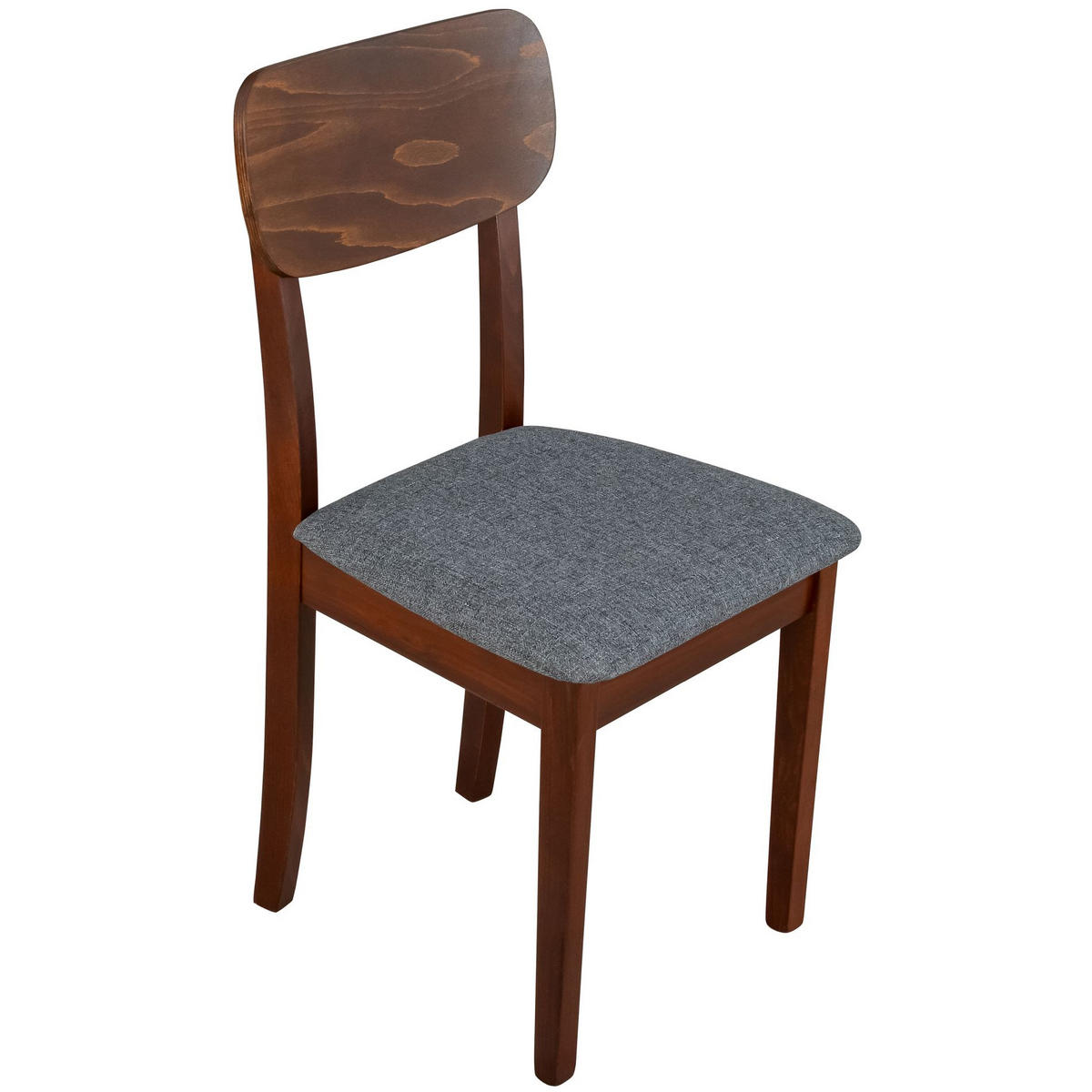 HOLZSTUHL Noeles Dunkelgrau/Nussbaumoptik - Dunkelgrau, Holz/Textil (43/86/40cm) - Selsey