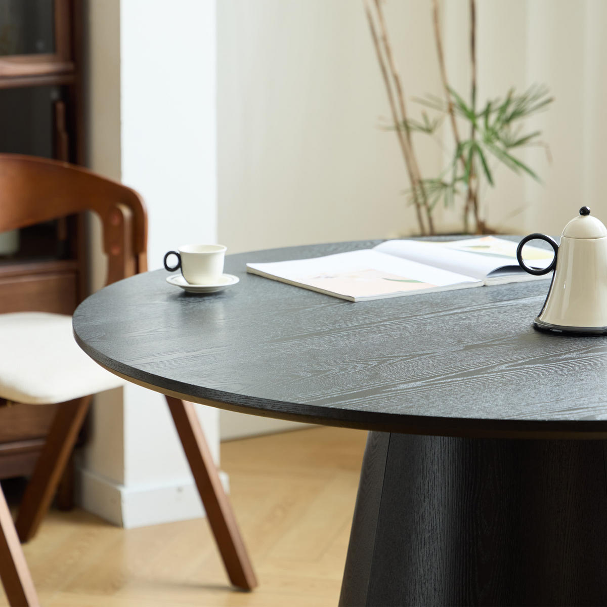 ESSTISCH Rund Schwarz 120 x 120 x 75 (cm) - Braun, Holz (120/120/78cm) - Nordlys