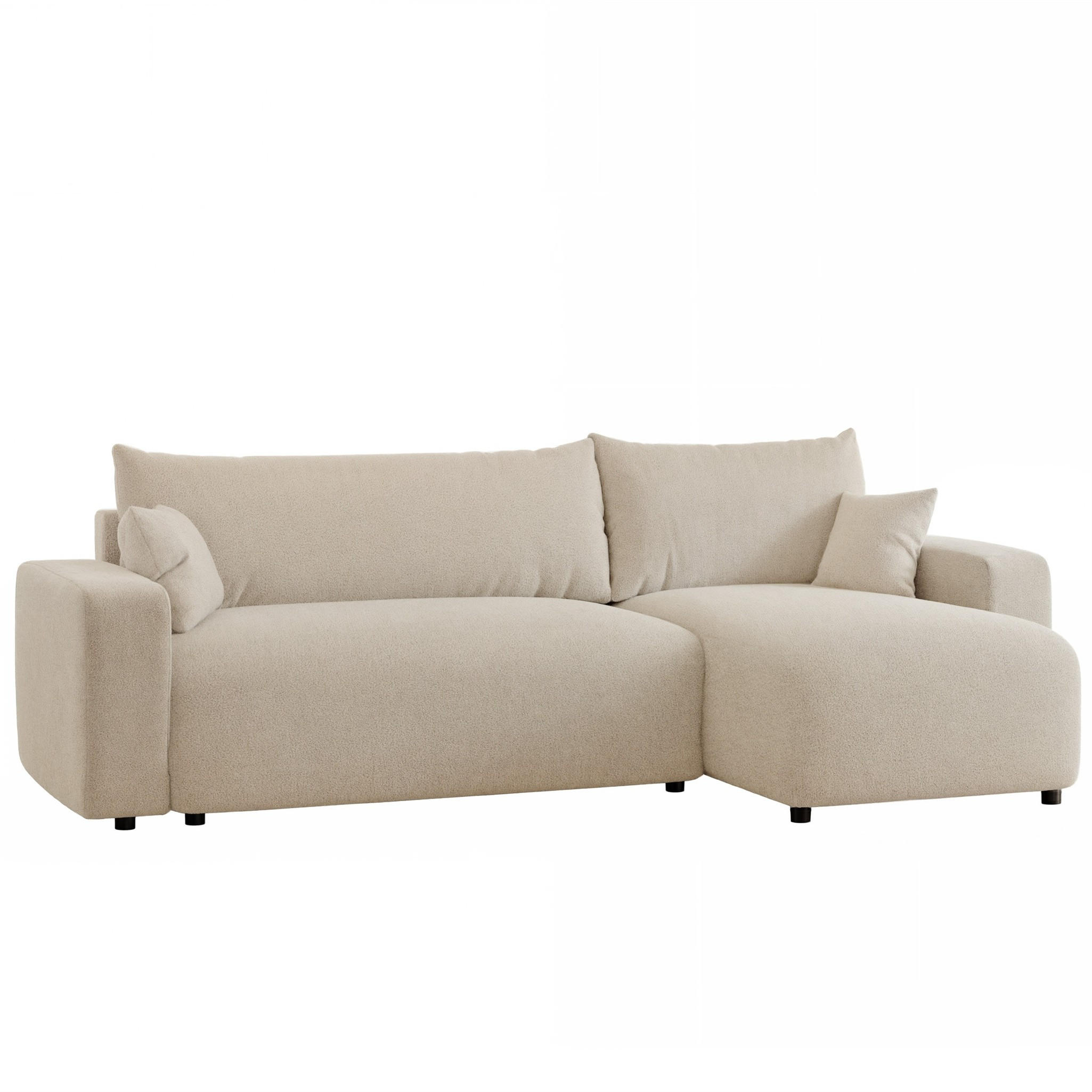 ECKSOFA Luna Mit Schlaffunktion - Beige, Holzwerkstoff/Textil (145/248cm) - Fun Möbel