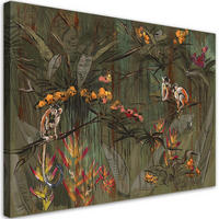 WANDBILD affen im dschungel - Grün, Textil (60/40cm) - Feeby