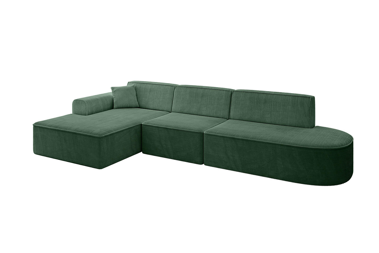 ECKSOFA Ottomane Links IREA-L2-v3 - 318x165x76 cm Grün - Grün, Holzwerkstoff/Textil (318/165cm) - ALTDECOR