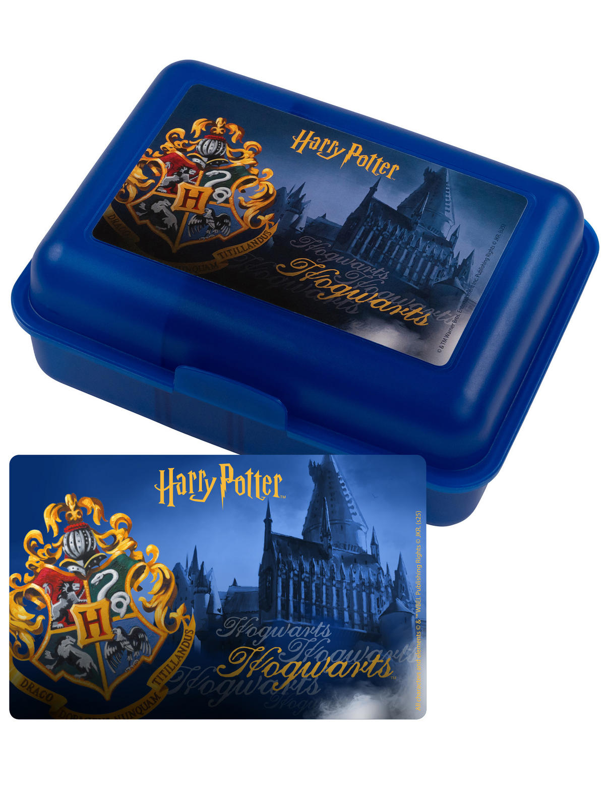 BROTDOSE Harry Potter Hogwarts Blau 17,5 x 12,8 x 6,9 cm - Blau, Kunststoff (17.5/6.9/12.8cm) - United Labels
