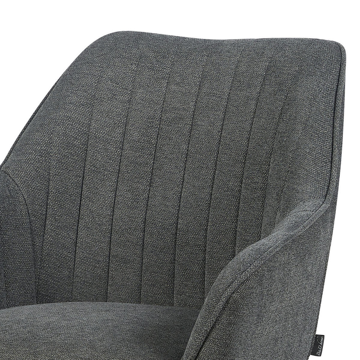 ARMLEHNSTUHL ARVIT - Schwarz/Grau, Textil/Metall (58/87/61cm) - B&D Home