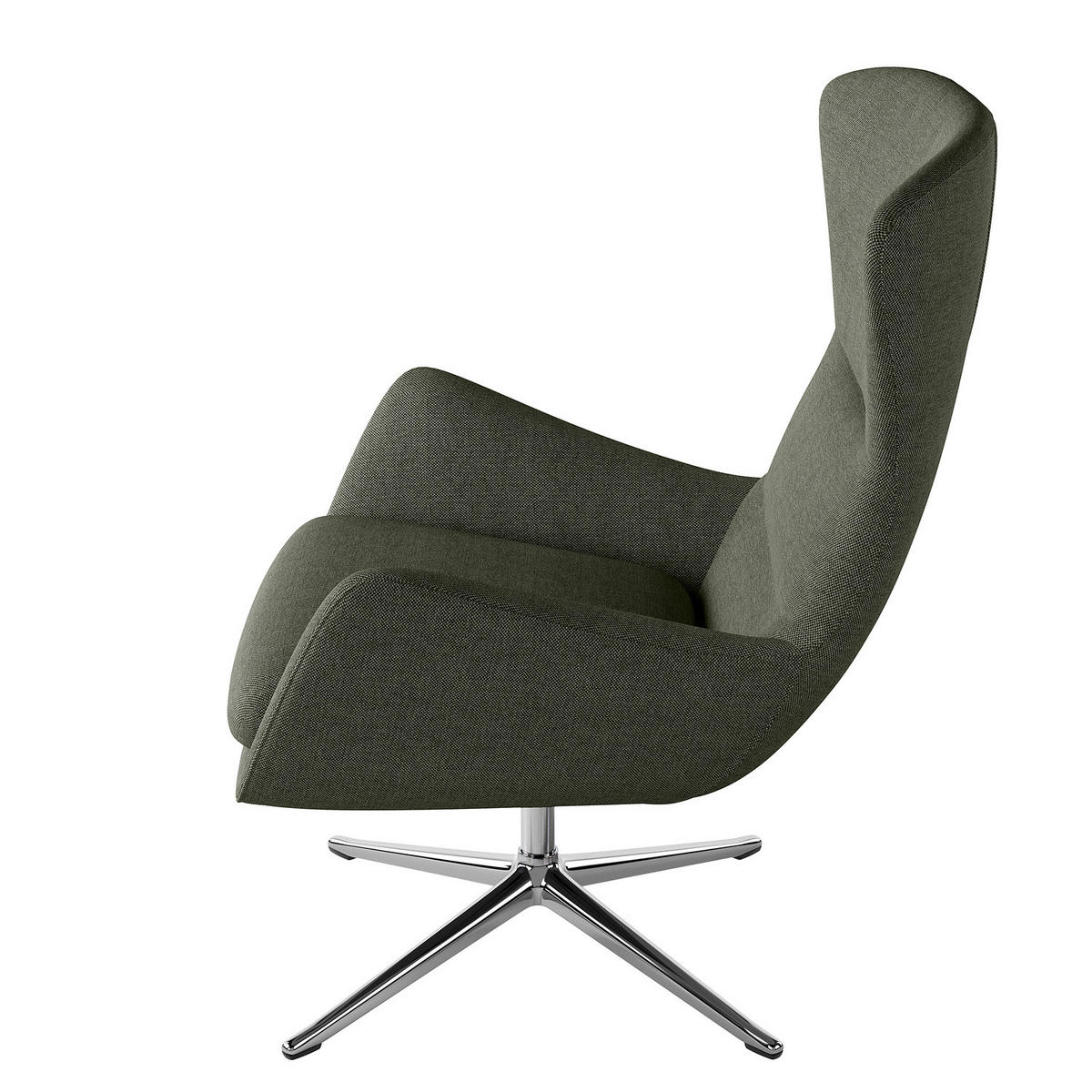 SESSEL mit Kreuzfuß - Chromfarben/Grau, Textil/Metall (84/99/96cm) - home24