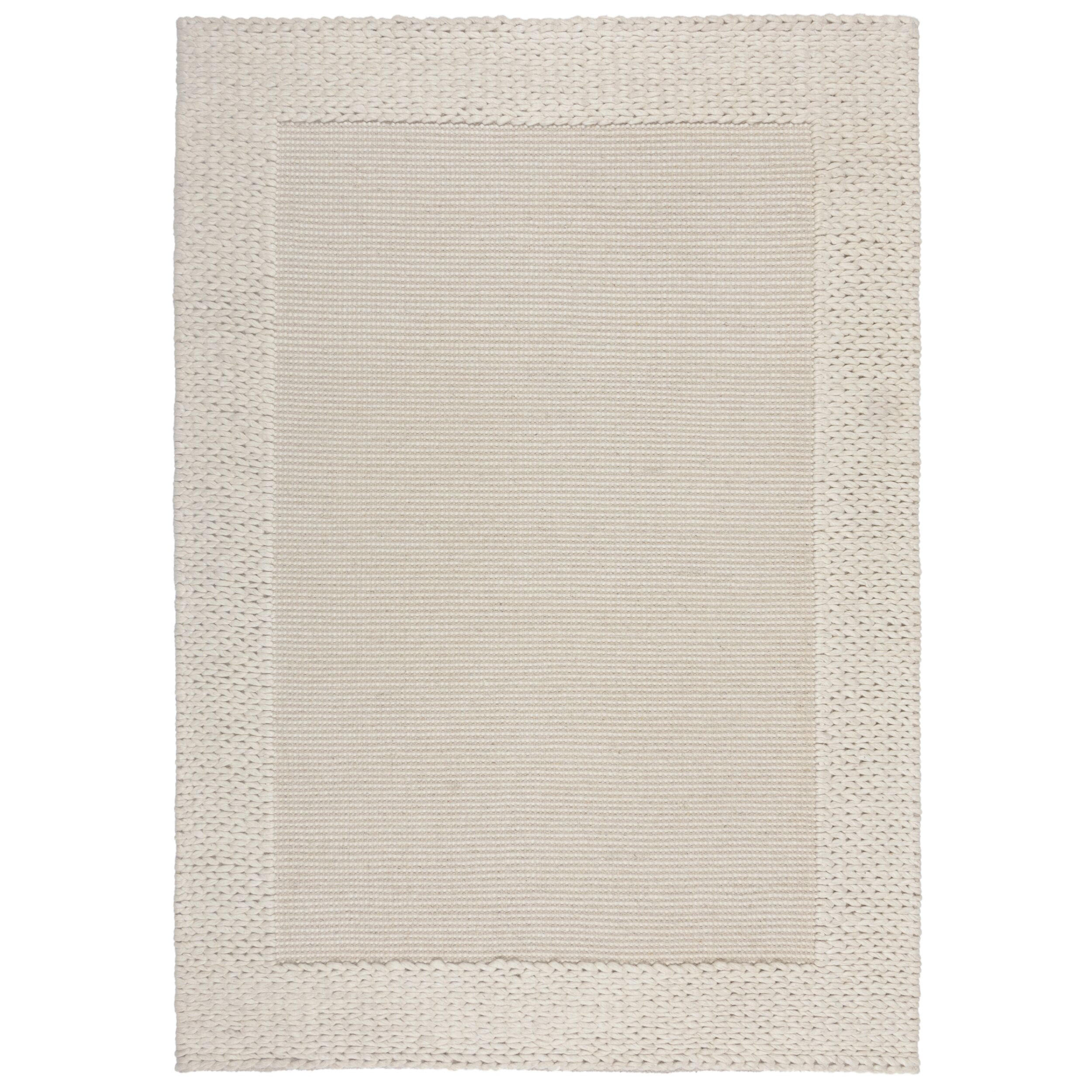 TEPPICH Chunky-Knit-Design, wolle-polyester-mix CALDER, Beige 200x290 cm - Beige, Textil (200/290cm) - KADIMA DESIGN