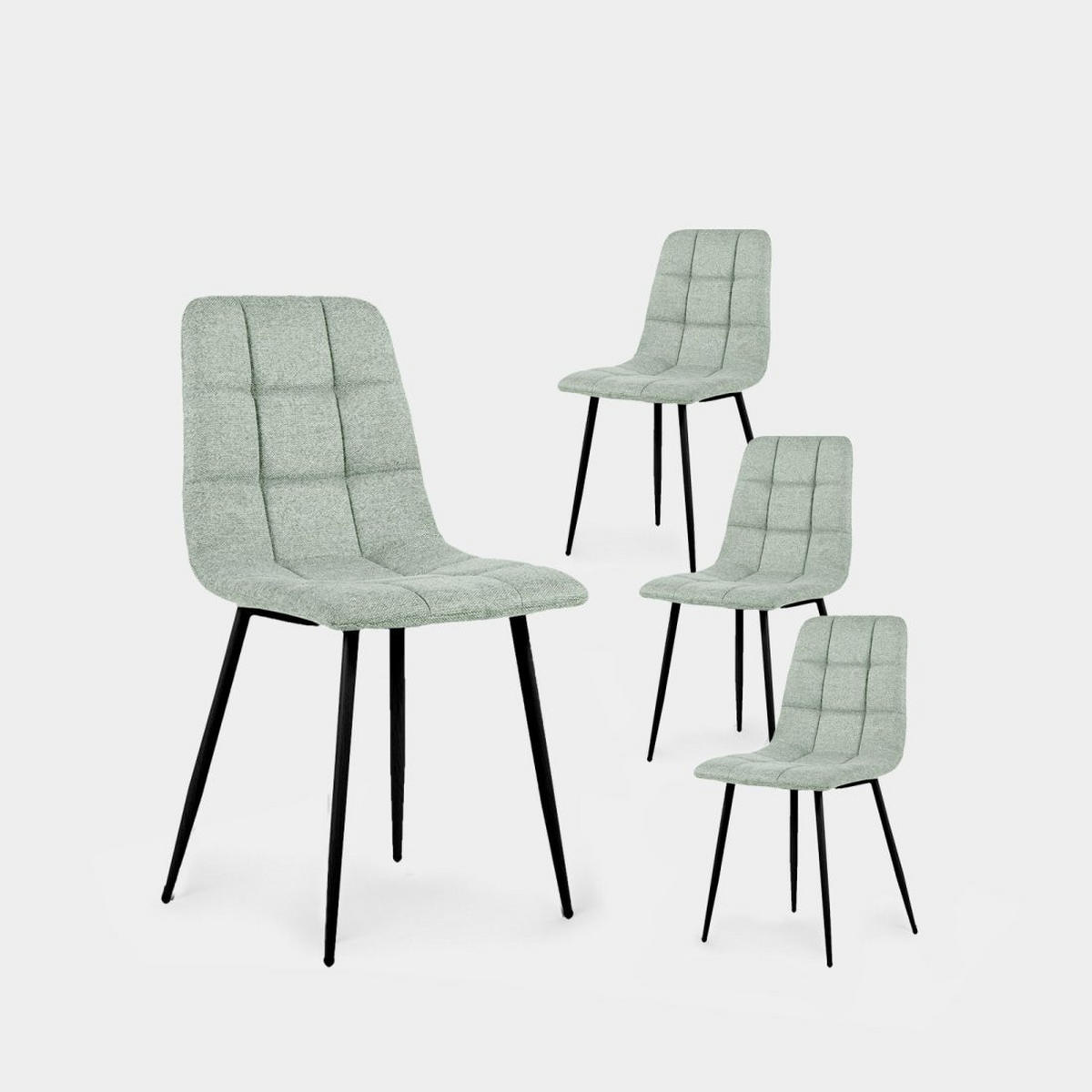 ESSZIMMERSTUHL Ailan Grün 43 cm x 88 cm 4er-Set - Grün, Textil (43/88/56cm) - Klast Home