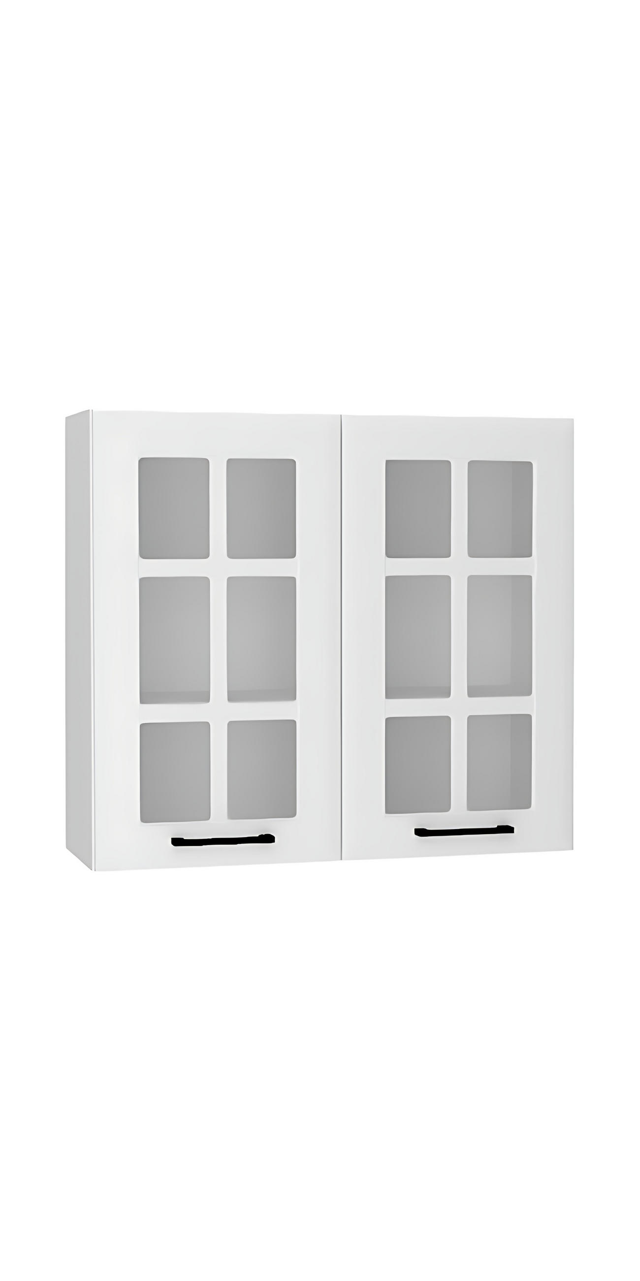 GLASHÄNGESCHRANK WS80 - ARVION - Elegante Wandlösung - Weiß, Holz/Metall (80/72/30cm) - ROYAL24_MARKT