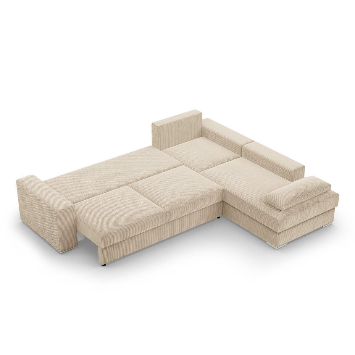ECKSOFA MIT SCHLAFFUNKTION VELANO Beige - Beige, Textil (231/287cm) - Mebligo