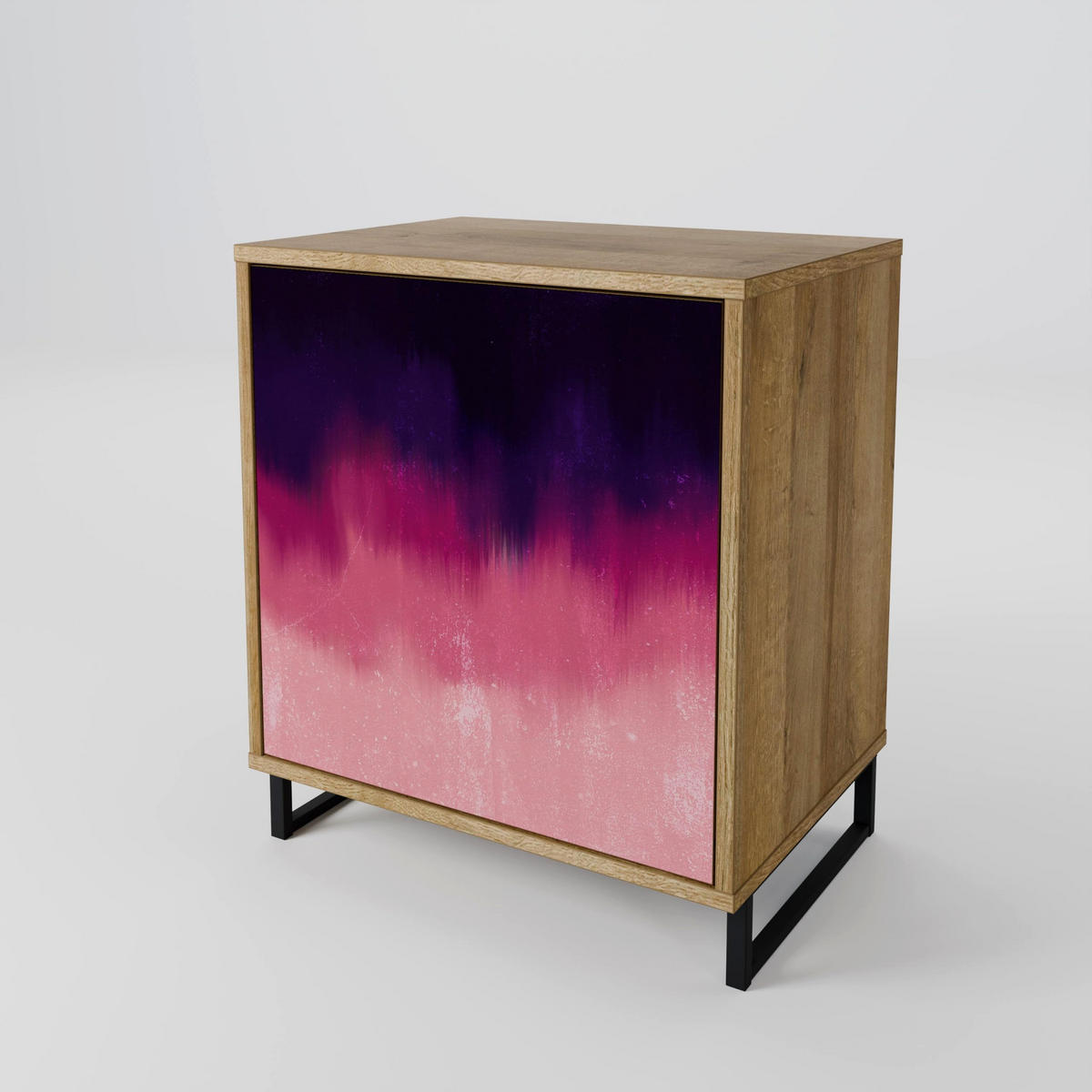 SIDEBOARD AURORA BOREALIS, Eichefarben, 57,5x42x57,5 cm, Ohne Füße - Eichefarben/Multicolor, Holzwerkstoff (57.5/57.5/42cm) - SpaceRebels