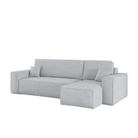 ECKSOFA Mit Schlaffunktion Und Bettkasten BEST Stoff Poso Dicker Cord Grau Rechts - Grau, Holz/Textil (244/142cm) - Kaiser Möbel
