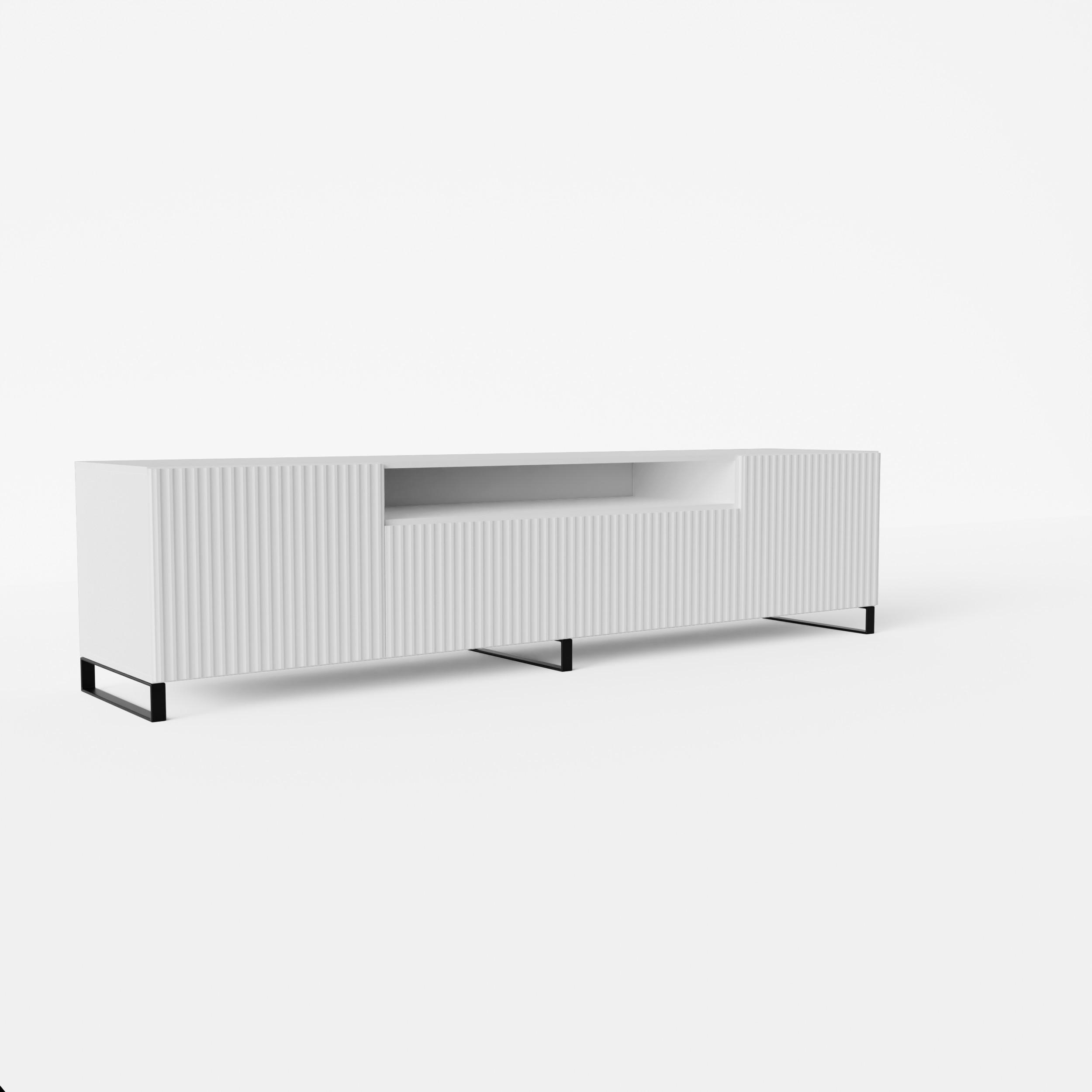 LOWBOARD VAREN 200/41/40 cm, Stand-TV-Schrank Weiß - Weiß, Holzwerkstoff (200/41/40cm) - MASSENO