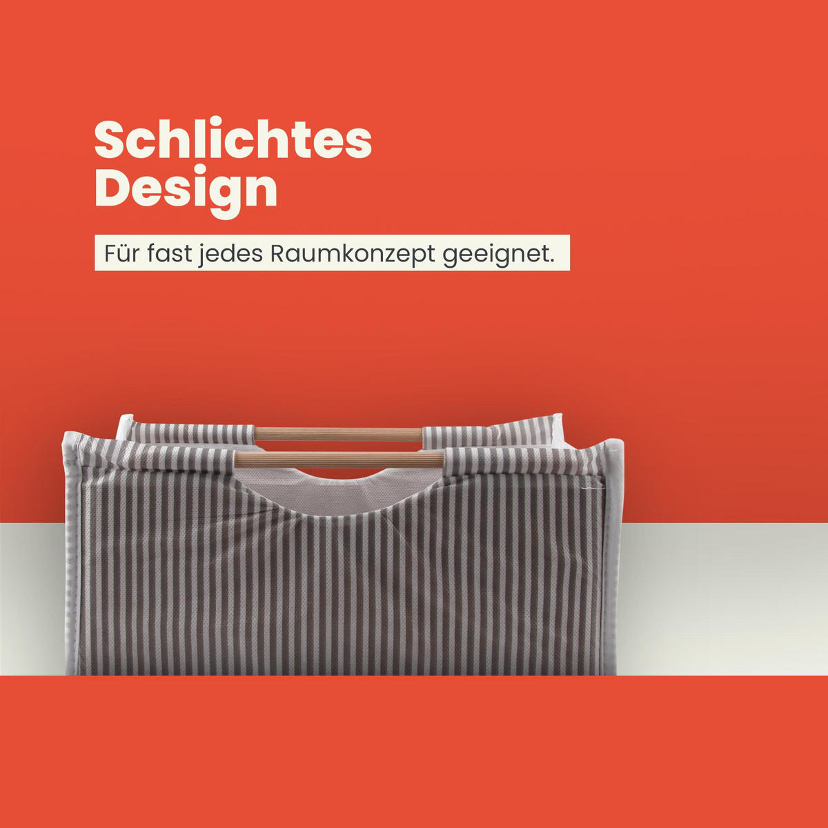 AUFBEWAHRUNGSBOX Stoff mit Holzgriffen faltbar 32x17x18 cm - Grau, Textil (17/18/32cm) - Bestlivings