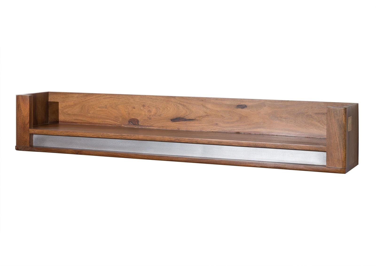 WANDBOARD Sheesham 120x22x20 noble unique lackiert SYDNEY #108 - Braun, Holz (120/20/22cm) - Massivmoebel24