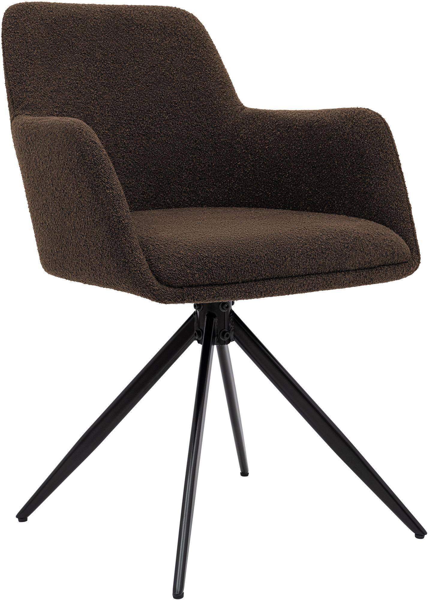 ESSZIMMERSTUHL Stoff Braun - Schwarz/Braun, Textil/Metall (56/82/58cm) - CLP
