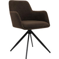 ESSZIMMERSTUHL Stoff Braun - Schwarz/Braun, Textil/Metall (56/82/58cm) - CLP