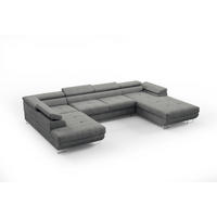 WOHNLANDSCHAFT Gianluca - Grau, Holzwerkstoff/Textil (345/90/205cm) - Fun Möbel