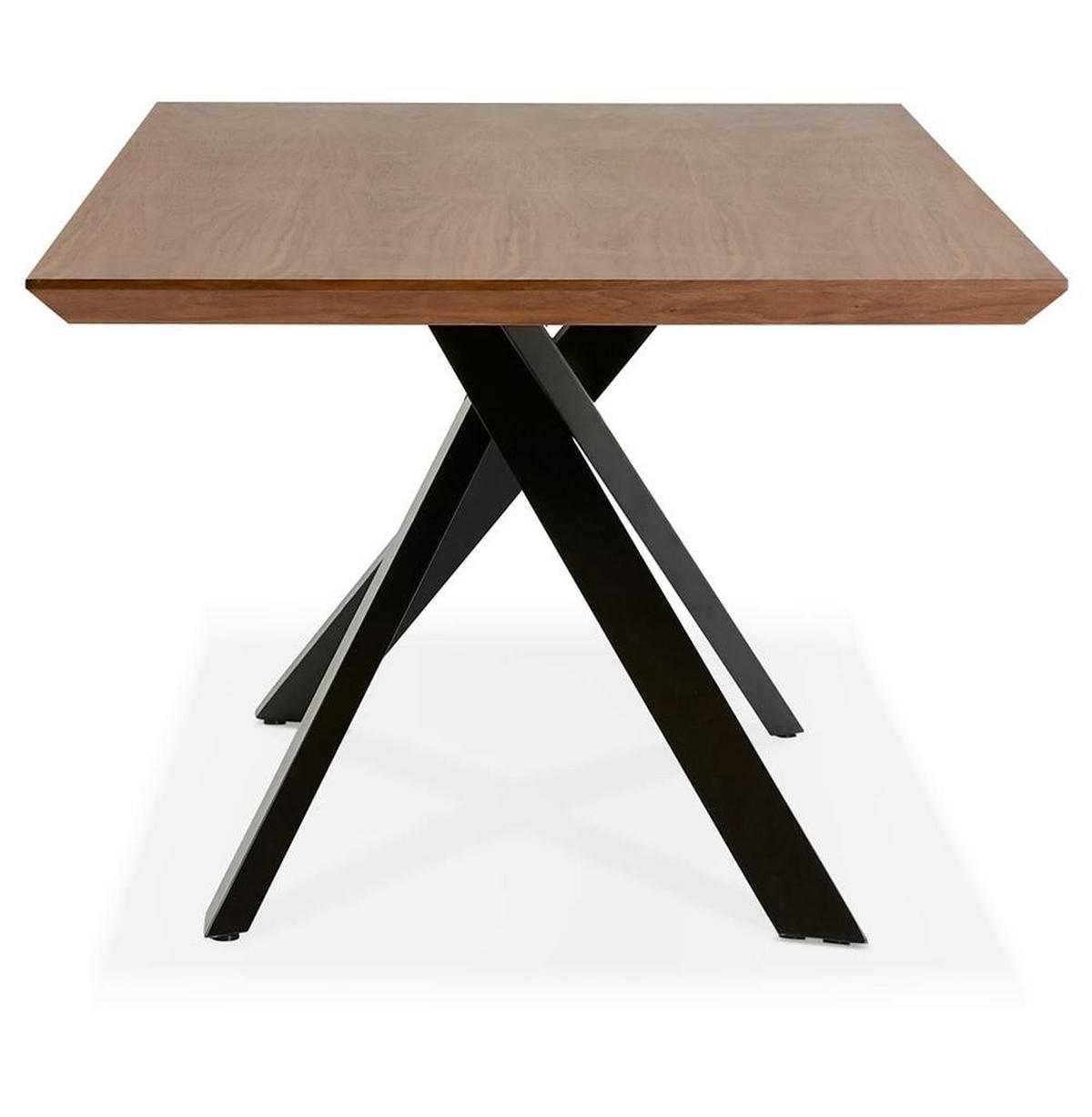 ESSTISCH Massivholz Metall X-Gestell Verschiedene Varianten NERIXO, Braun-Schwarz 200x100x75,5 cm - Schwarz/Braun, Holz/Metall (100/200/76cm) - KADIMA DESIGN